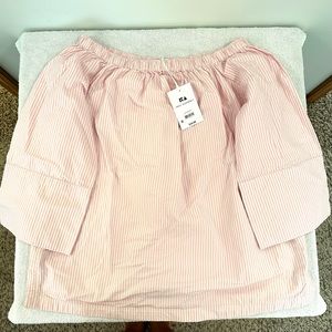 Free Assembly Pink/White Striped Top, Size M